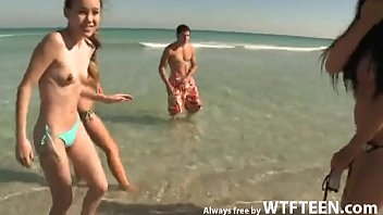 Sexy Chicks Are Having Fun On The Beach Always free by WTFteen.com