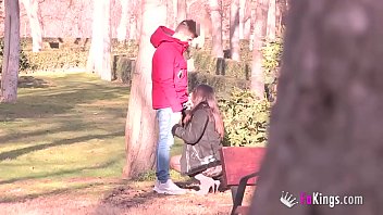 Lucia Nieto is back in FAKings to suck stranger's dicks right in the public park