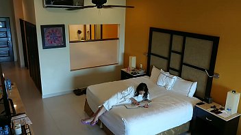 Young girl m., f. to fuck and creampied against her will by hotel room intruder hidden spy cam POV Indian