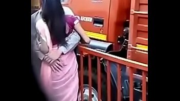 Indian lovers romance in street
