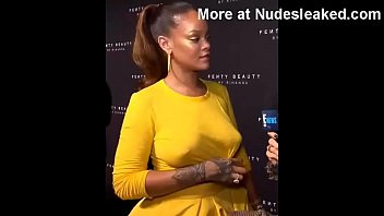 Rihanna Big Tits in Yelow Dress nudesleaked.com