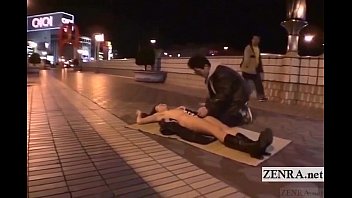 Subtitled extreme Japanese public blowjob naked sushi