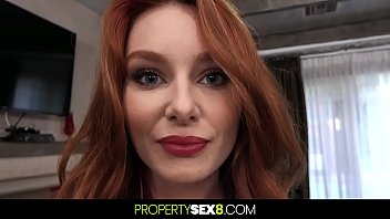 Sexy Redhead Strips For A Client To Seal The Sale Of A Home