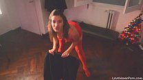 Sexy girl in red dress dancing