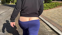 Mom Walking Around The Neighbor Flashing Her Fat Ass