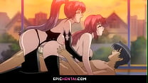 Taboo threesome with tsundere stepsister
